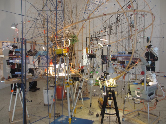 You lose time in the US Pavilion trying to understand how Sarah Sze's universe works.  